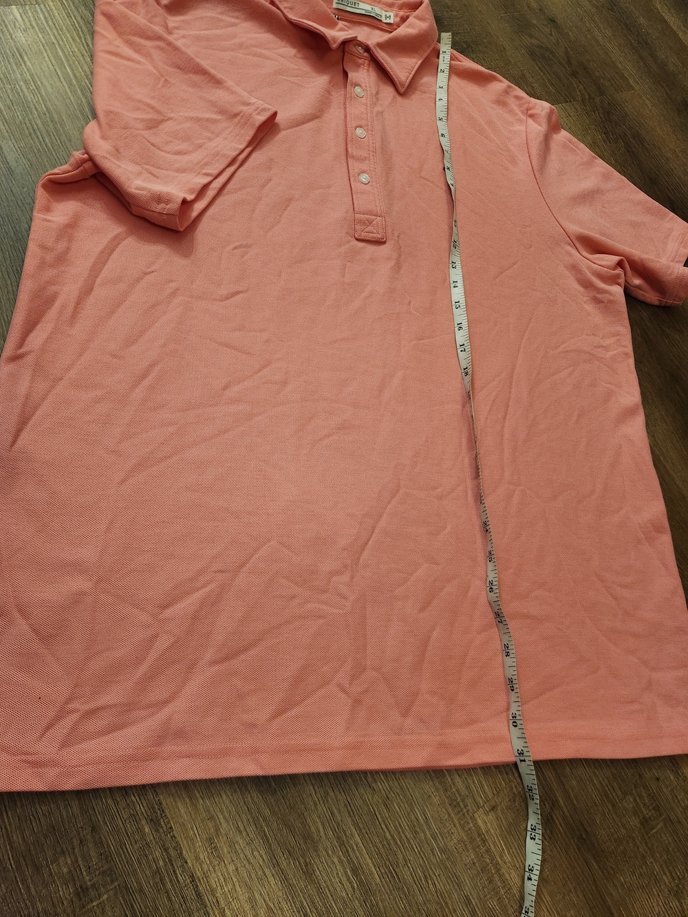 Criquet Men's XL Pink Polo Shirt Pima Cotton Peru Logo 4 Button Placket Collar - Picture 4 of 9